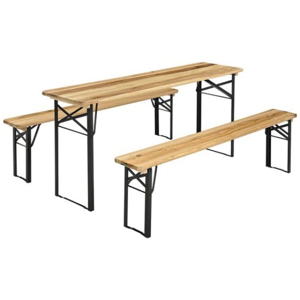 Útileguborð með bekkjum (167x 45x75)